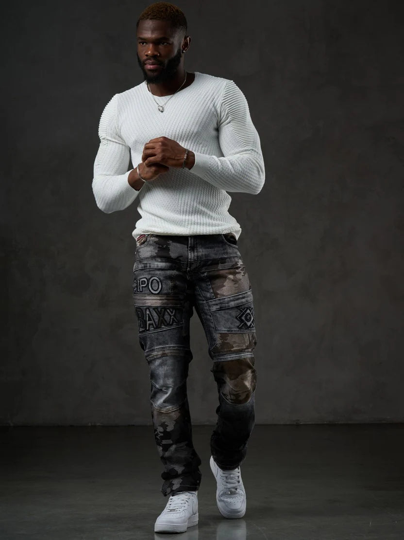 CIPO & BAXX BLACK/GREY STRETCH JEANS