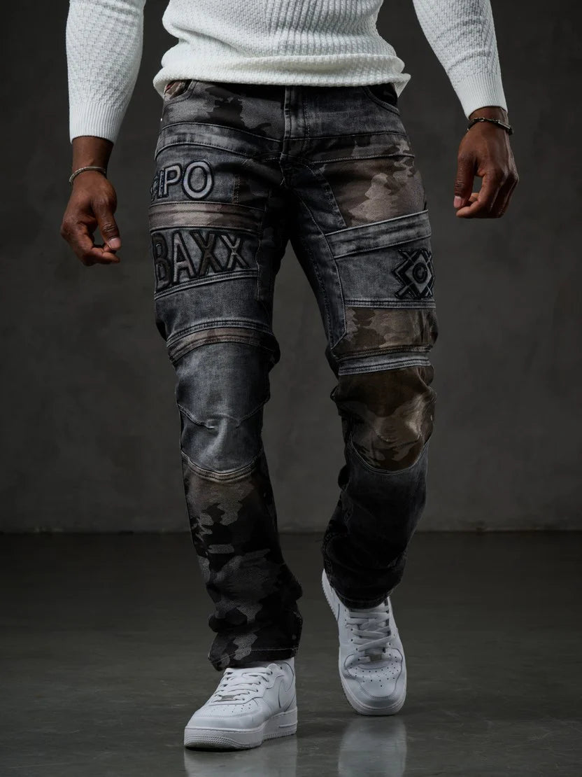 CIPO & BAXX BLACK/GREY STRETCH JEANS