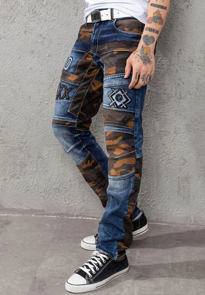 CIPO BAX STRECH JEANS  DENIM/TAN
