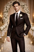 DARK BROWN SUPER 110 MERONO WOOL SUIT