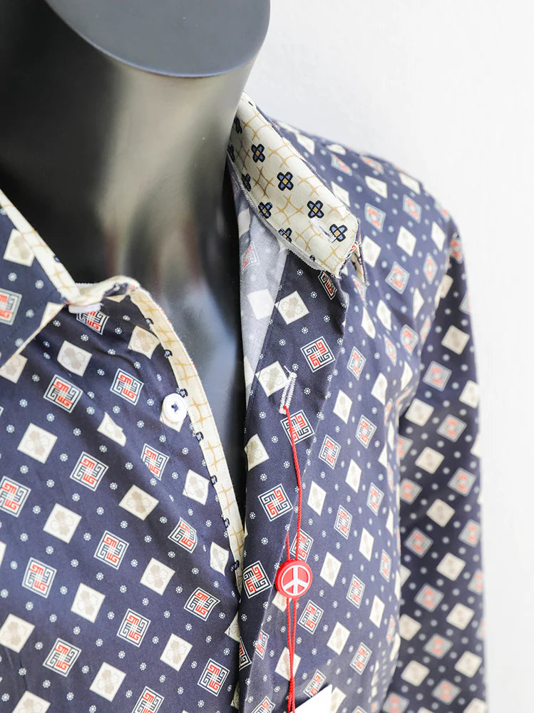ROCHDALE Long Sleeve Shirt Ink - JLW1026